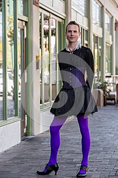 Gender Fluid Young Man in Heels