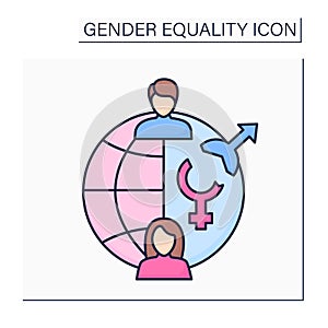 Gender gap color icon