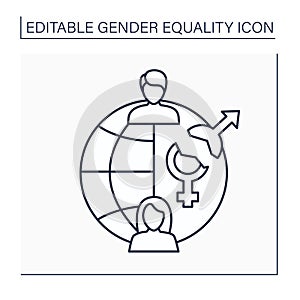 Gender gap line icon