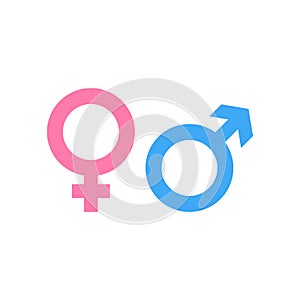 Gender icon and male, female symbol