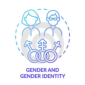 Gender and gender identity blue gradient concept icon