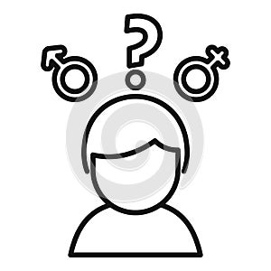 Gender identity question icon outline vector. Move support