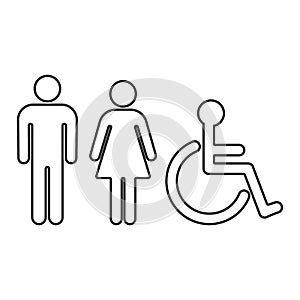 Gender line icon set