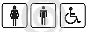 Gender line icon set on white backgrounds