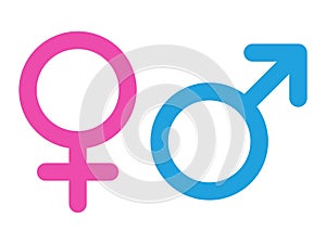 Gender male and female icons isolated on white background. Sexual orientation concept. Sex symbol icon. Contour sex