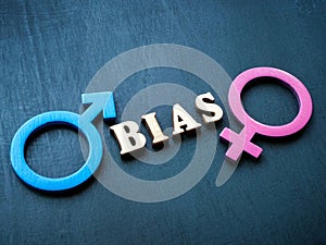 Gender male and female signs and word bias.