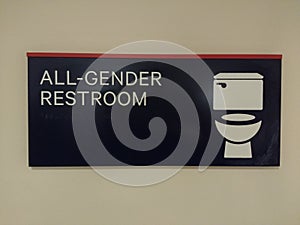 Gender Neutral, All Gender Restroom Sign