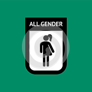 Gender neutral or all gender restroom sign