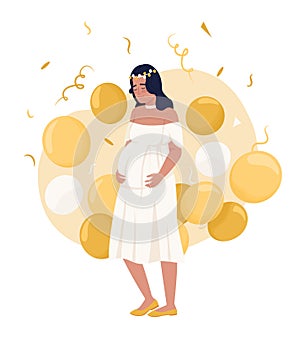 Gender neutral baby shower theme 2D vector isolated illustration