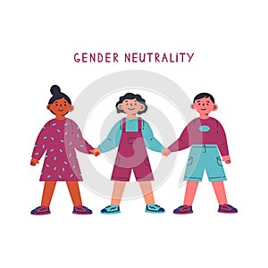 Gender neutral child clothing.Children together