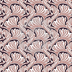 Gender neutral dark pink flower seamless raster background. Simple whimsical 2 tone pattern. Kids floral nursery