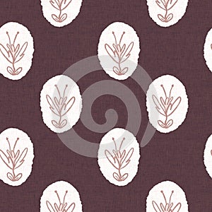 Gender neutral dark pink flower seamless raster background. Simple whimsical 2 tone pattern. Kids floral nursery