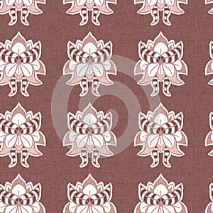 Gender neutral dark pink flower seamless raster background. Simple whimsical 2 tone pattern. Kids floral nursery