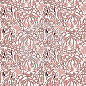 Gender neutral dark pink flower seamless raster background. Simple whimsical 2 tone pattern. Kids floral nursery