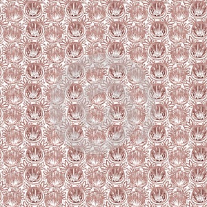 Gender neutral dark pink flower seamless raster background. Simple whimsical 2 tone pattern. Kids floral nursery