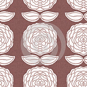 Gender neutral dark pink flower seamless raster background. Simple whimsical 2 tone pattern. Kids floral nursery