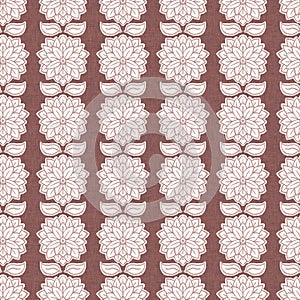 Gender neutral dark pink flower seamless raster background. Simple whimsical 2 tone pattern. Kids floral nursery