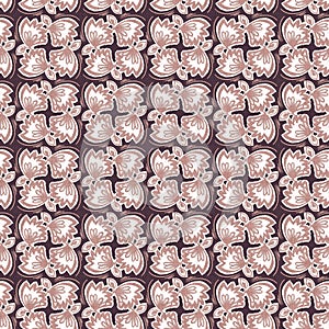 Gender neutral dark pink flower seamless raster background. Simple whimsical 2 tone pattern. Kids floral nursery