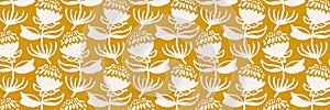 Gender neutral flower seamless raster background. Simple whimsical 2 tone pattern. Kids floral nursery wallpaper or