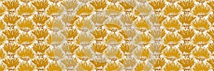 Gender neutral flower seamless raster background. Simple whimsical 2 tone pattern. Kids floral nursery wallpaper or