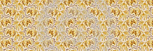 Gender neutral flower seamless raster background. Simple whimsical 2 tone pattern. Kids floral nursery wallpaper or