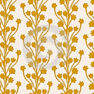 Gender neutral flower seamless raster background. Simple whimsical 2 tone pattern. Kids floral nursery wallpaper or