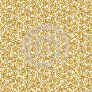 Gender neutral flower seamless raster background. Simple whimsical 2 tone pattern. Kids floral nursery wallpaper or