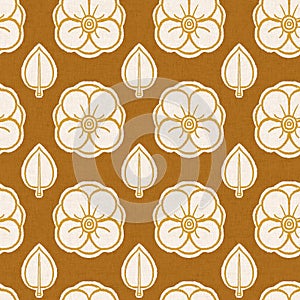 Gender neutral flower seamless raster background. Simple whimsical 2 tone pattern. Kids floral nursery wallpaper or