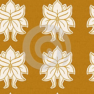 Gender neutral flower seamless raster background. Simple whimsical 2 tone pattern. Kids floral nursery wallpaper or