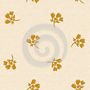 Gender neutral flower seamless raster background. Simple whimsical 2 tone pattern. Kids floral nursery wallpaper or