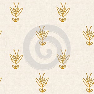 Gender neutral flower seamless raster background. Simple whimsical 2 tone pattern. Kids floral nursery wallpaper or