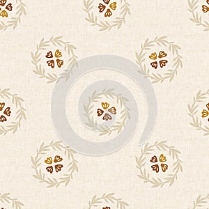 Gender neutral flower seamless raster background. Simple whimsical 2 tone pattern. Kids floral nursery wallpaper or