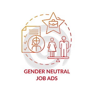 Gender neutral job ads concept icon