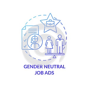 Gender neutral job ads concept icon