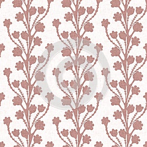 Gender neutral light pink flower seamless raster background. Simple whimsical 2 tone pattern. Kids floral nursery