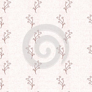 Gender neutral light pink flower seamless raster background. Simple whimsical 2 tone pattern. Kids floral nursery