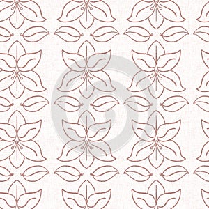 Gender neutral light pink flower seamless raster background. Simple whimsical 2 tone pattern. Kids floral nursery