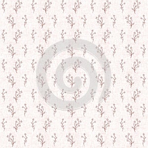 Gender neutral light pink flower seamless raster background. Simple whimsical 2 tone pattern. Kids floral nursery