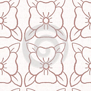 Gender neutral light pink flower seamless raster background. Simple whimsical 2 tone pattern. Kids floral nursery