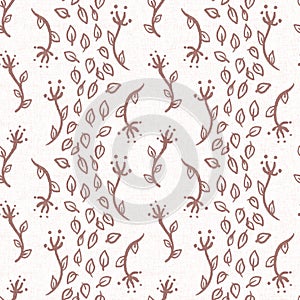 Gender neutral light pink flower seamless raster background. Simple whimsical 2 tone pattern. Kids floral nursery