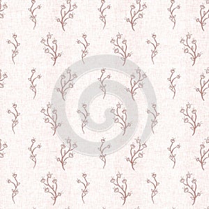 Gender neutral light pink flower seamless raster background. Simple whimsical 2 tone pattern. Kids floral nursery