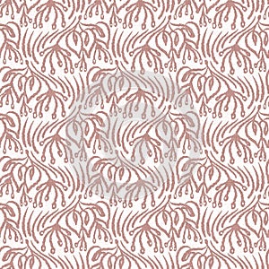 Gender neutral light pink flower seamless raster background. Simple whimsical 2 tone pattern. Kids floral nursery