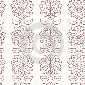 Gender neutral light pink flower seamless raster background. Simple whimsical 2 tone pattern. Kids floral nursery