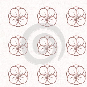 Gender neutral light pink flower seamless raster background. Simple whimsical 2 tone pattern. Kids floral nursery