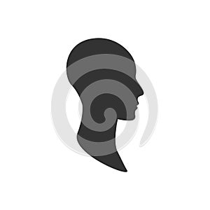 Gender neutral profile avatar. Side view of an anonymous person face. photo