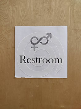Gender Neutral Restroom Sign, Unisex Bathroom