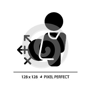 Gender neutral toilet pixel perfect black glyph icon