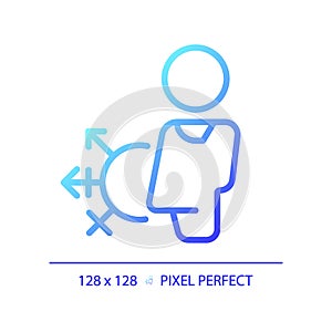 Gender neutral toilet pixel perfect gradient linear vector icon