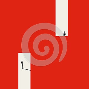 Gender opposites and inequality vector concept. Symbol of equality, difference, fairness. Minimal illustration.