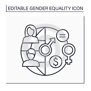 Gender parity line icon
